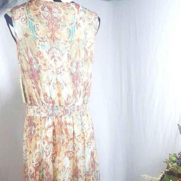 Reba Maxi Dress Nwt Beaded Long Peach Mix - Picture 3 of 8